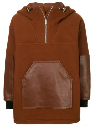 Cerruti 1881 Panelled Hooded Jacket In Brown