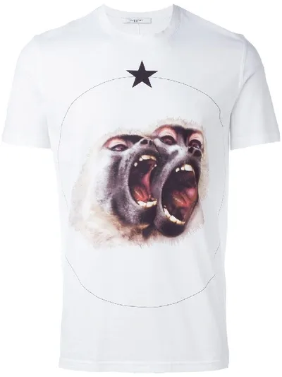 Givenchy T-shirt Mit "monkey Brothers"-print In White