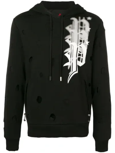 Philipp Plein Logo Hooded Sweatshirt In Black