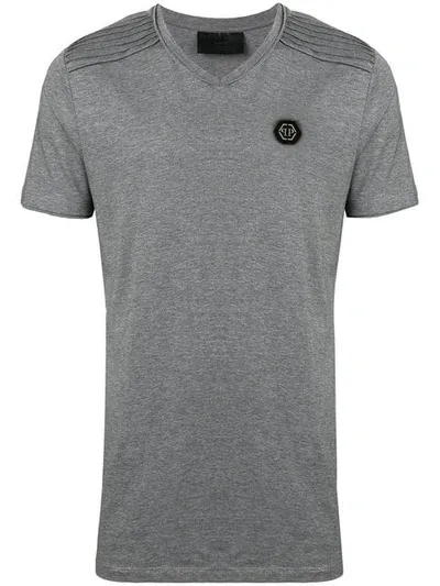 Philipp Plein V-neck T-shirt In Grey