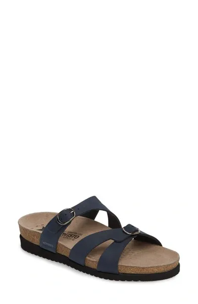 Mephisto 'hannel' Sandal In Navy Nubuck Leather