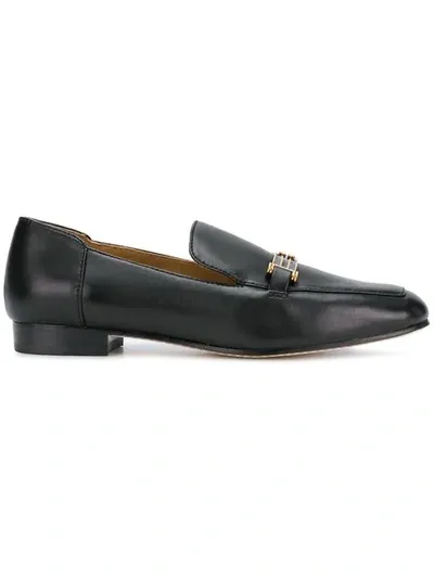 Tory Burch Logo Horsebit Loafers In Black