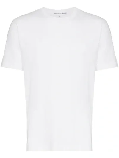 Comme Des Garçons Shirt Logo Print Crew Neck Cotton T-shirt In White