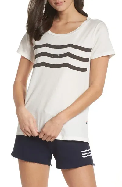 Sol Angeles Waves Crewneck Jersey Tee In White