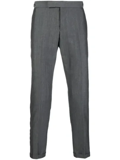 Thom Browne Selvedge Stripe Skinny-fit Trouser In Grey