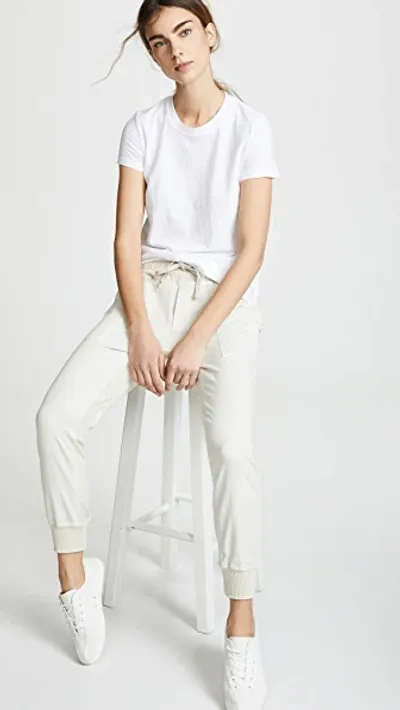 James Perse Contrast Sweatpants In Talc