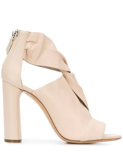 Casadei Nappa Leather Sandals In Neutrals