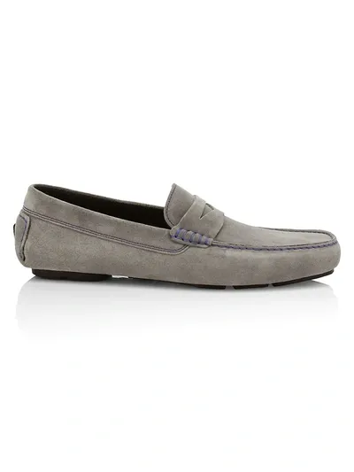 To Boot New York Pace Perforated Suede Driving Loafers In Softy Piombo