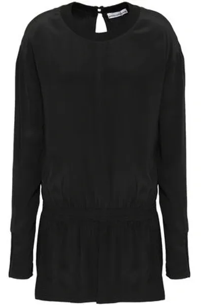 Rabanne Gathered Satin Blouse In Black