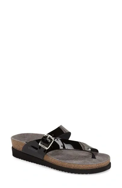 Mephisto Helen Toe Loop Sandal In Black Patent