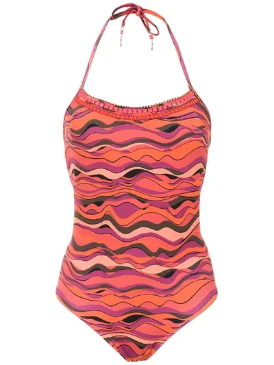 Amir Slama Printed Swimsuit In Pink