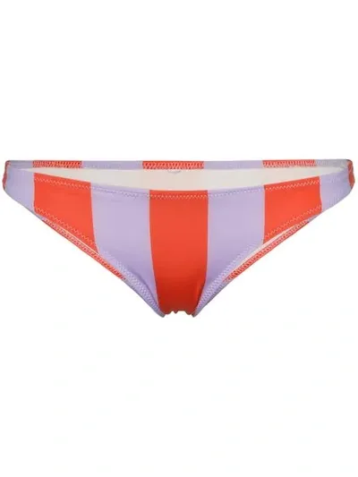 Solid & Striped Vertical Striped Wide Bikini Bottoms In Purple