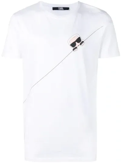 Karl Lagerfeld Ikonik Karl Seam T-shirt In White