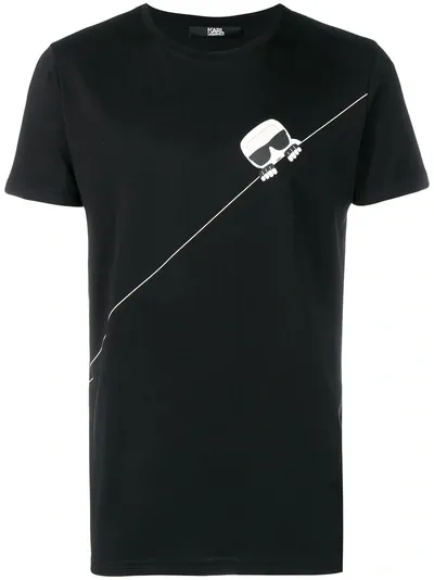 Karl Lagerfeld Ikonik Karl Seam T-shirt In Black