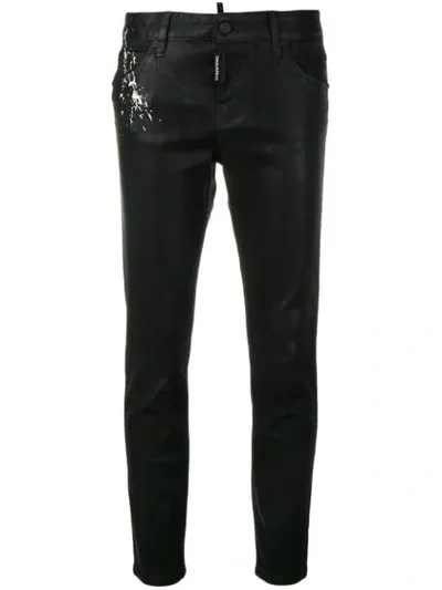 Dsquared2 Paint Splat Skinny Jeans In Black