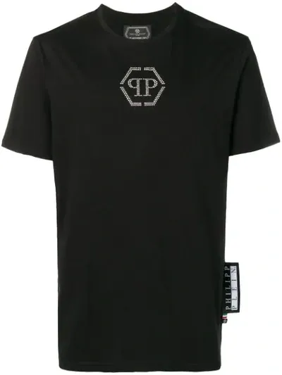 Philipp Plein Logo Patch T-shirt In Black