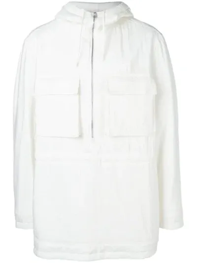 Jil Sander Hooded Padded Coat In White