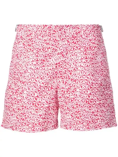 Orlebar Brown Badeshorts Mit Print In Red