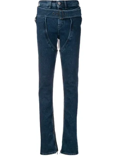 Diesel Red Tag Buckle-detail Skinny Jeans In Blue