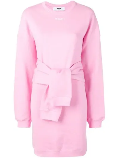 Msgm Oversized Sweater Dress In Pink