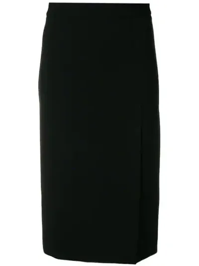 P.a.r.o.s.h Pencil Skirt With Side Slit In Black