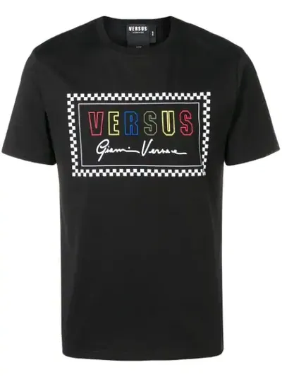 Versus Multicolor Logo T-shirt In Black