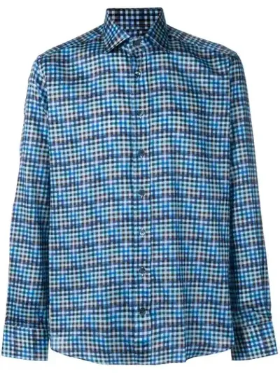 Etro Checked Regular-fit Shirt In Blue