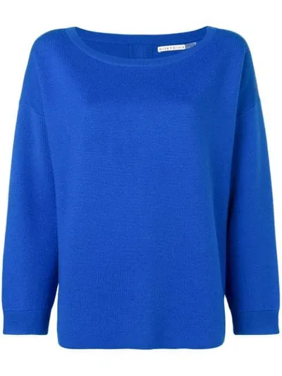 Alice And Olivia Round Neck Sweatshirt In Blue