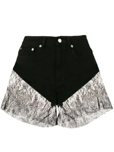 Almaz Lace Trim Shorts In Black