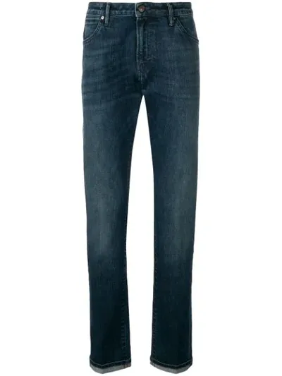 Pt05 Washed Skinny Jeans In Blue