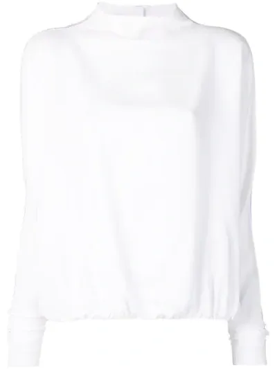 Marni Wide Funnel Neck Top In White