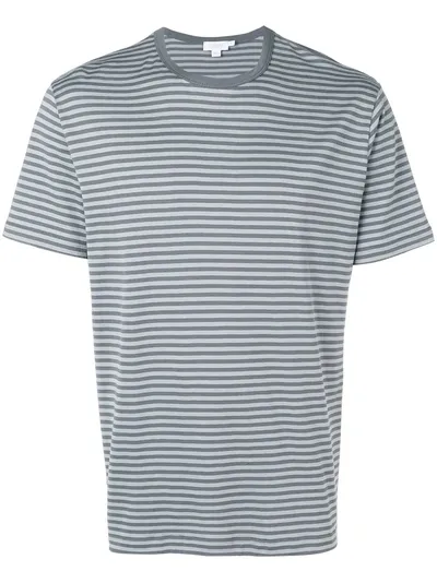 Sunspel Horizontal Stripes T-shirt In Grey