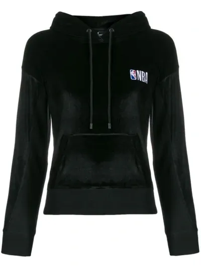 Marcelo Burlon County Of Milan Nba Velvet Hoodie In Black