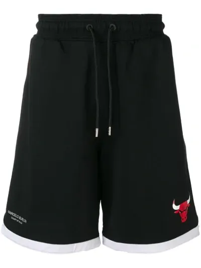 Marcelo Burlon County Of Milan Chicago Bulls Cotton Jersey Shorts In Black