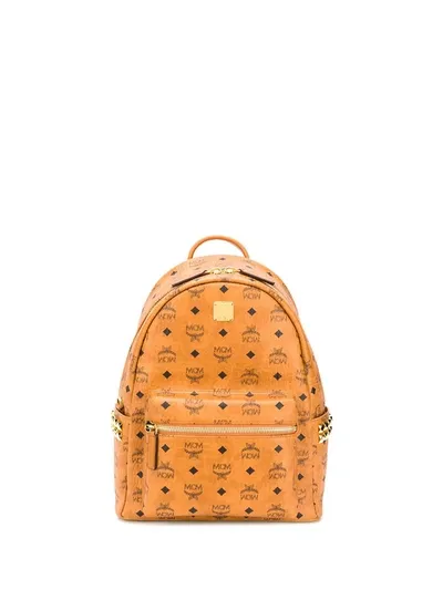 Mcm Stark Studded Backpack In Brown