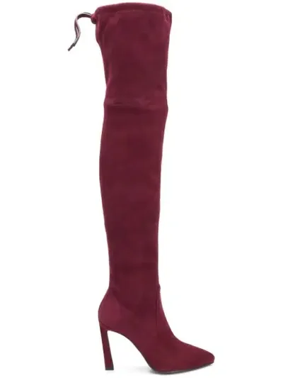 Stuart Weitzman Over The Knee Boots In Purple