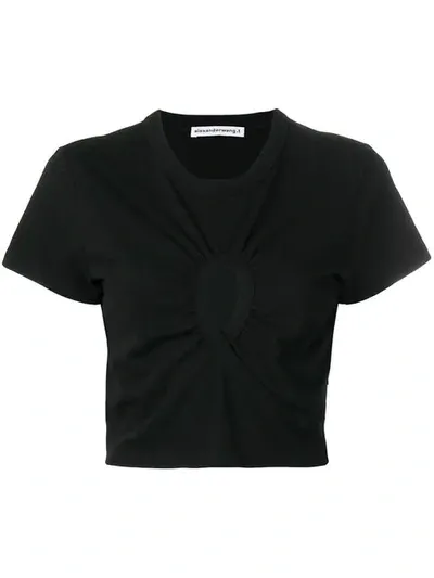 Alexander Wang T Cropped Keyhole T-shirt In Black