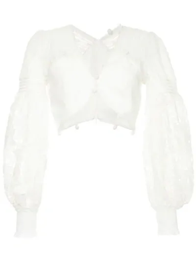 Zimmermann Pompom Embellished Top In White