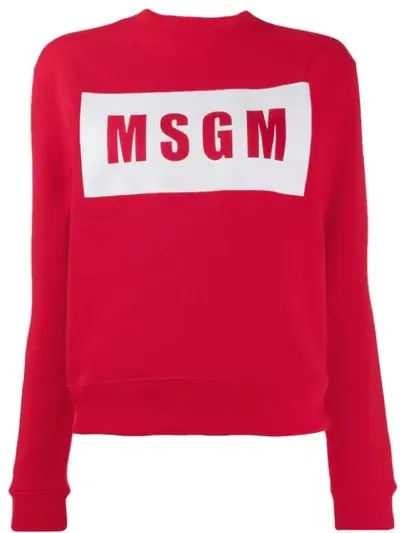 Msgm Logo Sweatshirt In Red