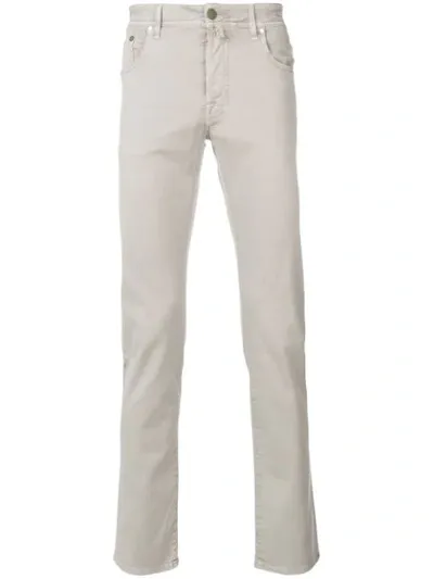 Jacob Cohen Slim Fit Trousers In Neutrals