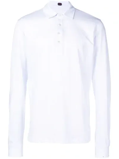 Mp Massimo Piombo Langärmeliges Poloshirt In White