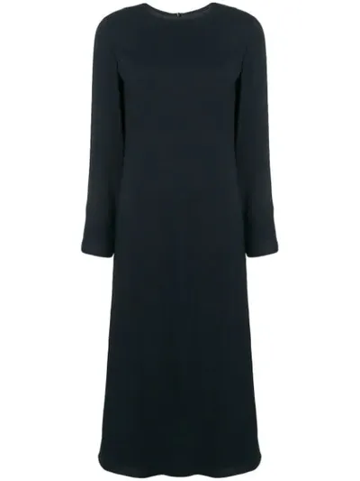 Theory Long Sleeved Flared Dress In Black