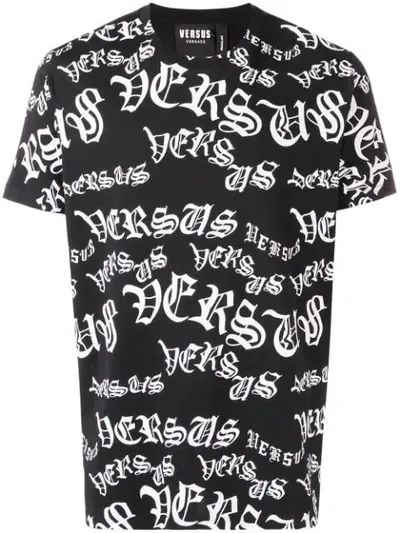 Versus Branded T-shirt In Black