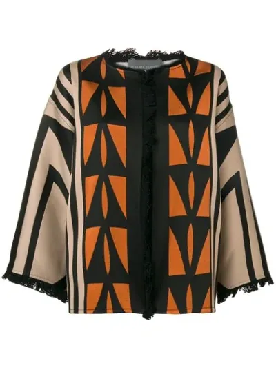 Alberta Ferretti Geometric Pattern Cardigan In Neutrals