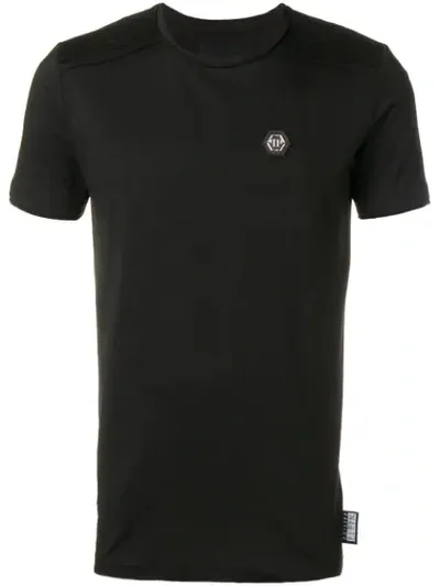 Philipp Plein Logo Patch T-shirt In Black