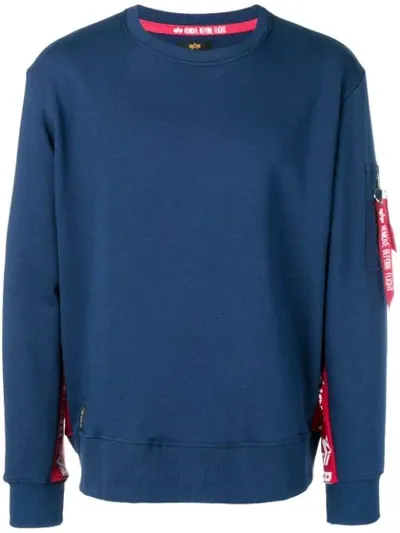 Alpha Industries Remove Before Flight Sweatshirt In Blue