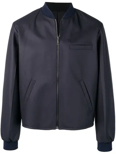 Prada Reversible Zipped Jacket In Blue