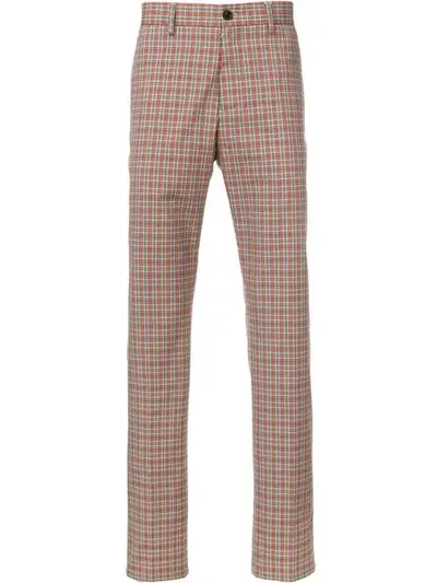 Maison Margiela Checked Trousers In Neutrals