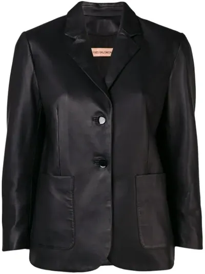 Yves Salomon Slim Single-breasted Blazer In Black