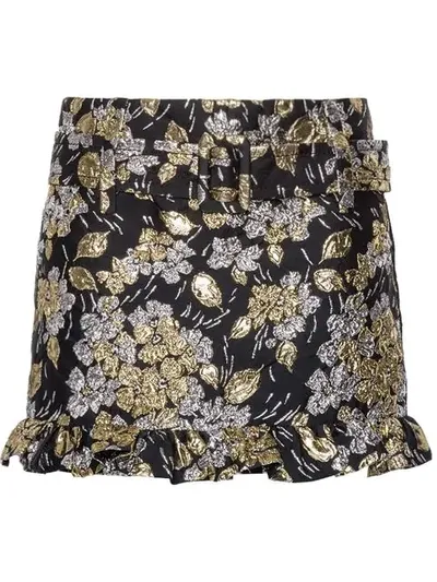 Prada Cloqué Skirt In Gold